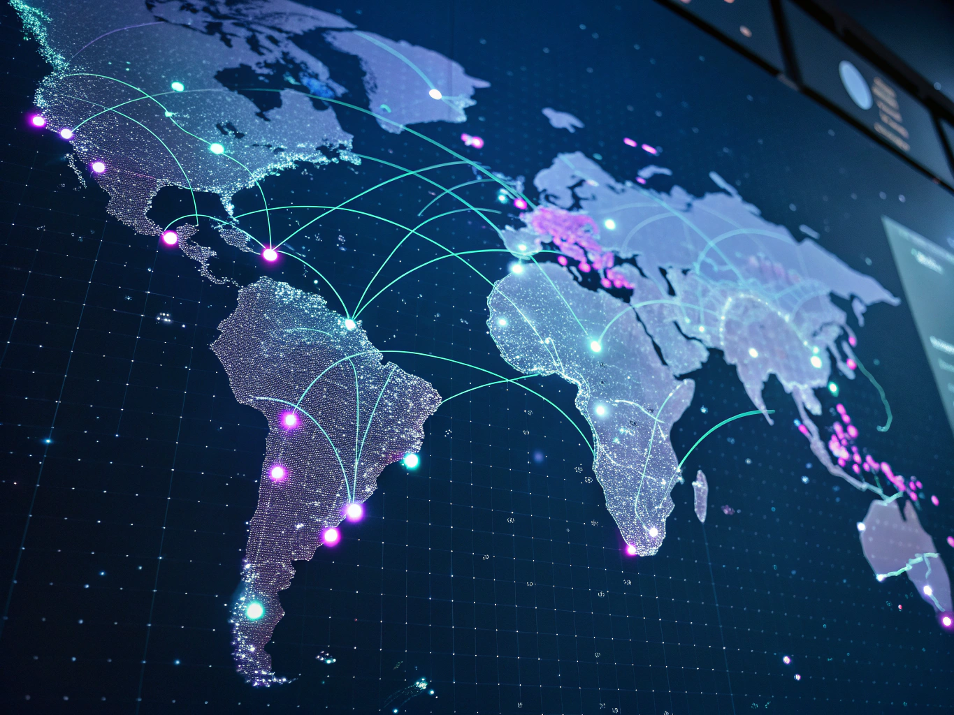 Global AI network coverage map