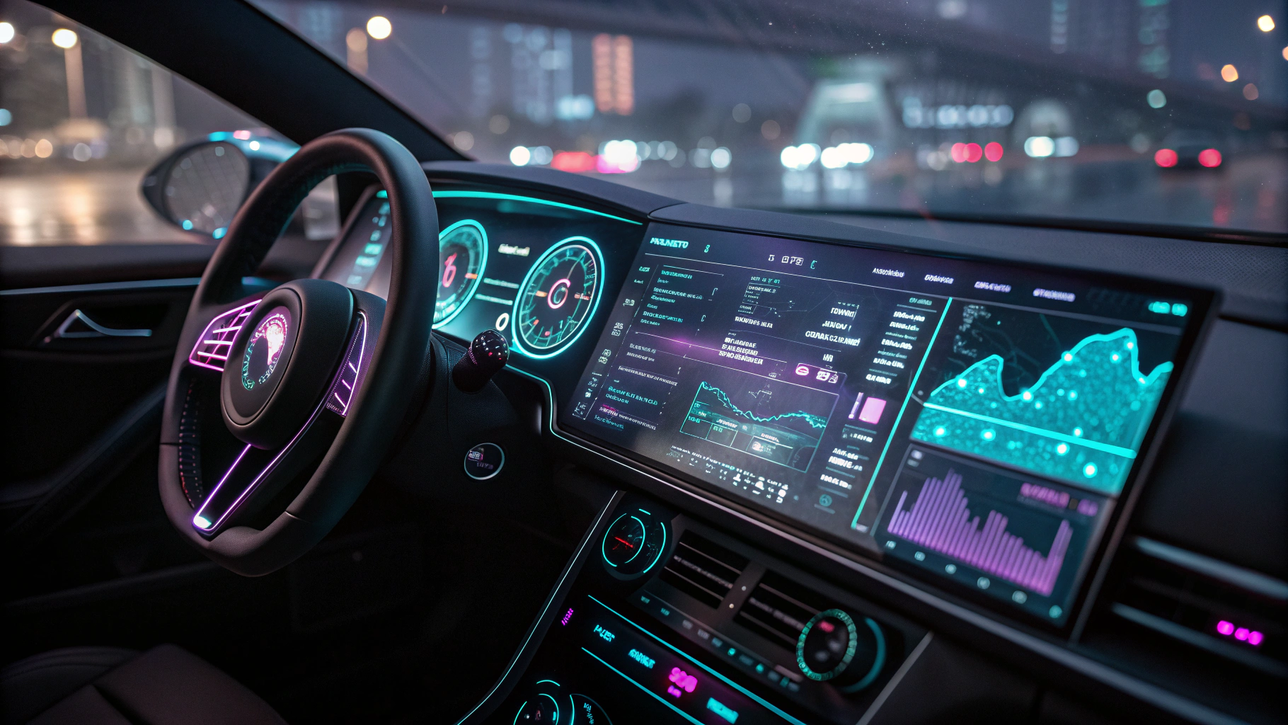 Futuristic digital interface showing AI tool categorization
